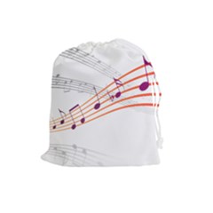 Music Notes Clef Sound Drawstring Pouch (large)