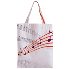 Music Notes Clef Sound Zipper Classic Tote Bag