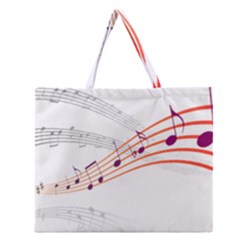 Music Notes Clef Sound Zipper Large Tote Bag