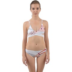 Music Notes Clef Sound Wrap Around Bikini Set