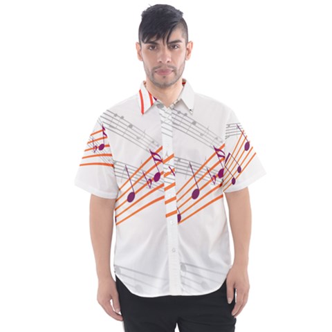 Music Notes Clef Sound Men s Short Sleeve Shirt by HermanTelo