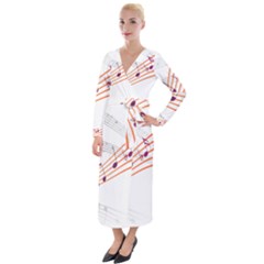 Music Notes Clef Sound Velvet Maxi Wrap Dress