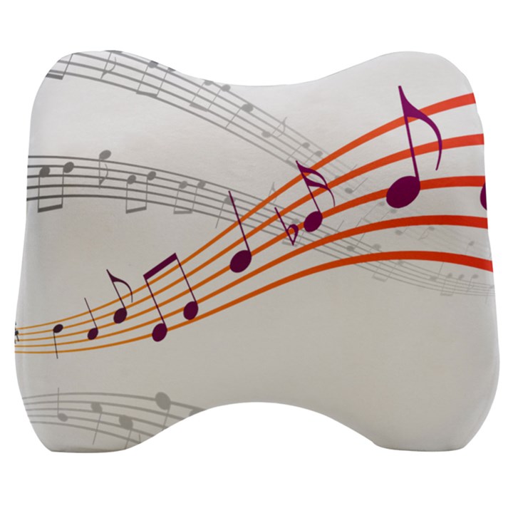 Music Notes Clef Sound Velour Head Support Cushion