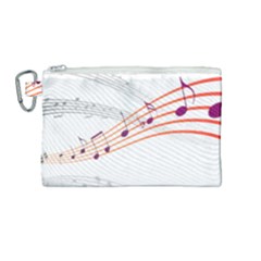 Music Notes Clef Sound Canvas Cosmetic Bag (medium)