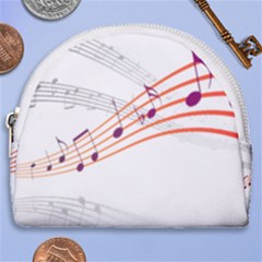 Music Notes Clef Sound Horseshoe Style Canvas Pouch