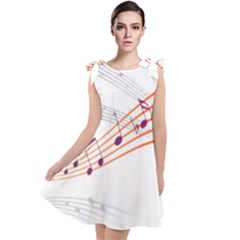 Music Notes Clef Sound Tie Up Tunic Dress