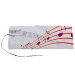 Music Notes Clef Sound Roll Up Canvas Pencil Holder (s)