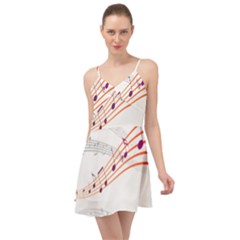 Music Notes Clef Sound Summer Time Chiffon Dress by HermanTelo