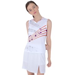 Music Notes Clef Sound Women s Sleeveless Mesh Sports Top