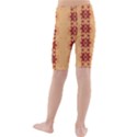 Brown Flower Kids  Mid Length Swim Shorts View2