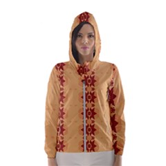 Brown Flower Women s Hooded Windbreaker by HermanTelo