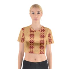 Brown Flower Cotton Crop Top