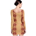 Brown Flower Long Sleeve Velvet Bodycon Dress View2