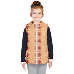 Brown Flower Kids  Hooded Puffer Vest by HermanTelo