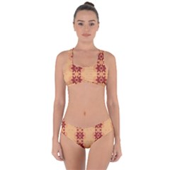 Brown Flower Criss Cross Bikini Set by HermanTelo