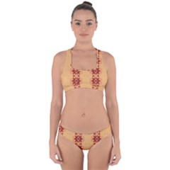 Brown Flower Cross Back Hipster Bikini Set by HermanTelo