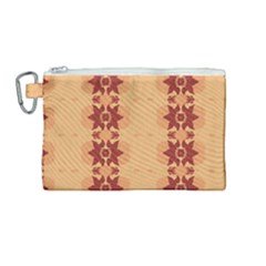 Brown Flower Canvas Cosmetic Bag (medium) by HermanTelo