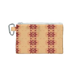 Brown Flower Canvas Cosmetic Bag (small) by HermanTelo