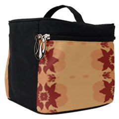 Brown Flower Make Up Travel Bag (Small)