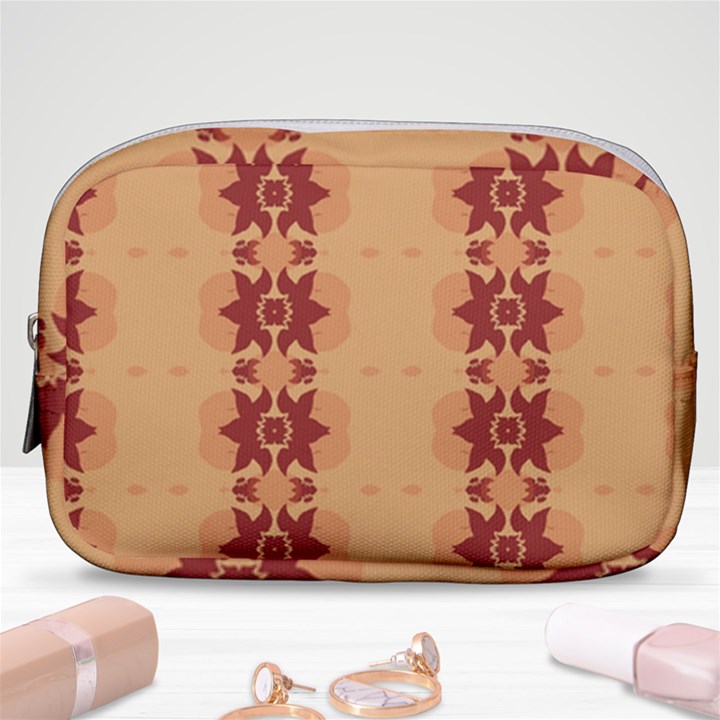 Brown Flower Make Up Pouch (Small)