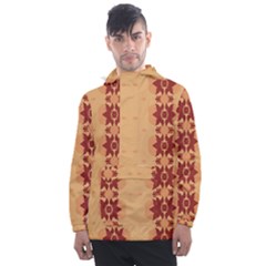 Brown Flower Men s Front Pocket Pullover Windbreaker by HermanTelo