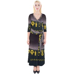 Look To The Stars Quarter Sleeve Wrap Maxi Dress by Alchemy2