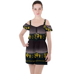 Look To The Stars Ruffle Cut Out Chiffon Playsuit by Alchemy2