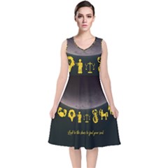 Look To The Stars V-neck Midi Sleeveless Dress  by Alchemy2