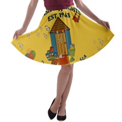 Seaside Heights Beach Club 1960s A-line Skater Skirt by Alchemy