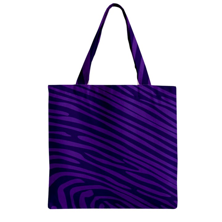 Pattern Texture Purple Zipper Grocery Tote Bag