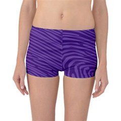 Pattern Texture Purple Reversible Boyleg Bikini Bottoms