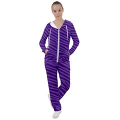 Pattern Texture Purple Women s Tracksuit