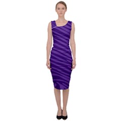 Pattern Texture Purple Sleeveless Pencil Dress by Mariart