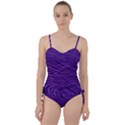 Pattern Texture Purple Sweetheart Tankini Set View1