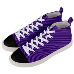 Pattern Texture Purple Men s Mid-top Canvas Sneakers