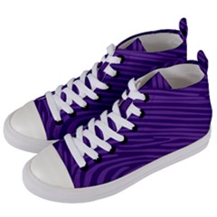 Pattern Texture Purple Women s Mid-top Canvas Sneakers