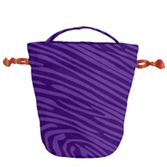 Pattern Texture Purple Drawstring Bucket Bag