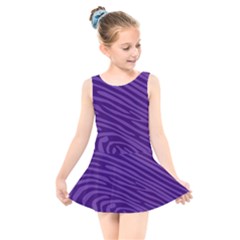 Pattern Texture Purple Kids  Skater Dress Swimsuit