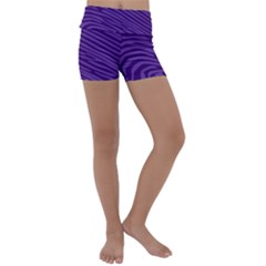 Pattern Texture Purple Kids  Lightweight Velour Yoga Shorts