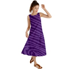 Pattern Texture Purple Summer Maxi Dress