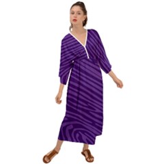 Pattern Texture Purple Grecian Style  Maxi Dress