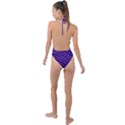 Pattern Texture Purple Backless Halter One Piece Swimsuit View2