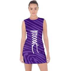 Pattern Texture Purple Lace Up Front Bodycon Dress by Mariart