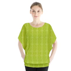 Background Texture Pattern Green Batwing Chiffon Blouse