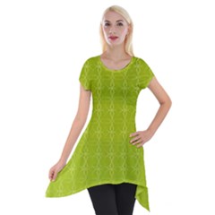 Background Texture Pattern Green Short Sleeve Side Drop Tunic