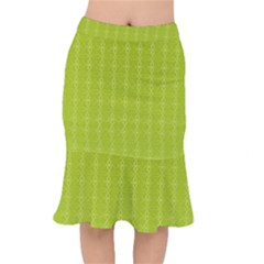 Background Texture Pattern Green Short Mermaid Skirt by HermanTelo