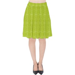 Background Texture Pattern Green Velvet High Waist Skirt