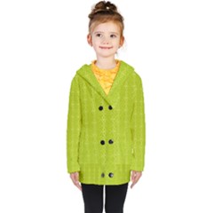 Background Texture Pattern Green Kids  Double Breasted Button Coat