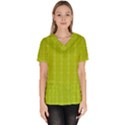 Background Texture Pattern Green Women s V-Neck Scrub Top View1