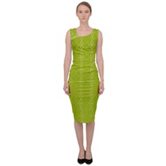 Background Texture Pattern Green Sleeveless Pencil Dress